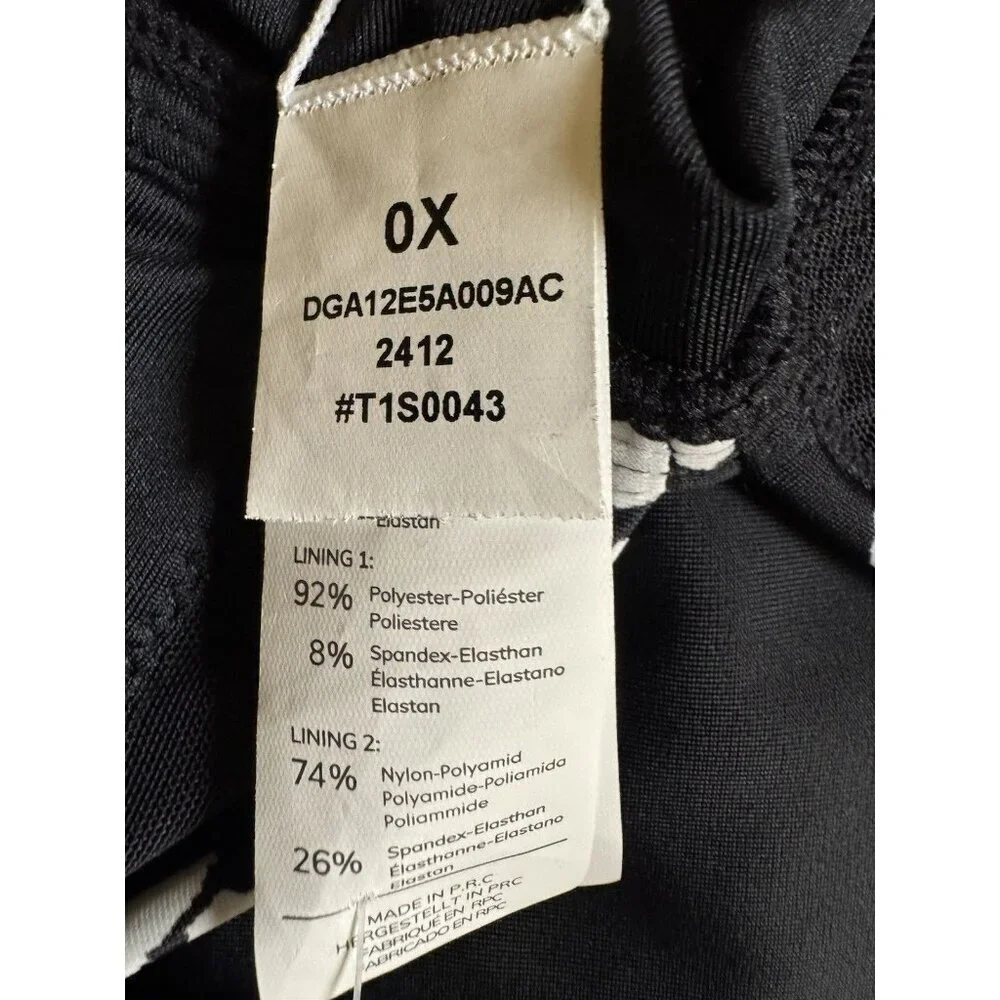 Cupshe One Piece Swimsuit 0X Black V Neck Tummy Control NWT